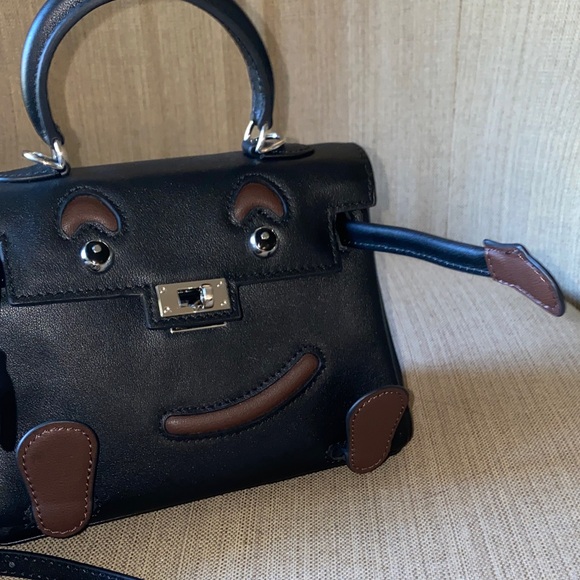 RESERVED FOR TIFF 20cm black brown leather mini doll picto idolle  handbag - Picture 3 of 14